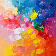 カラフルな油絵のテクスチャ背景　Generative AI