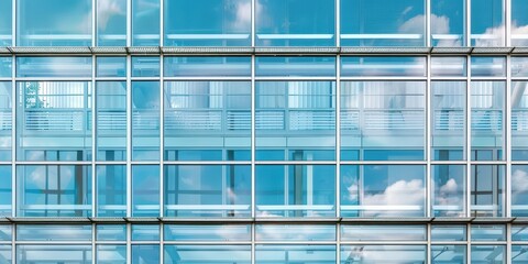 Close-up of a modern steel and glass facade showcasing architectural design details