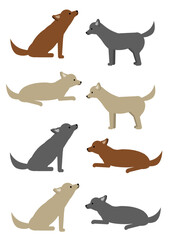 いろんなポーズのラブラドールレトリバーのイラスト