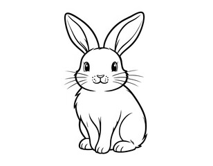 Obraz premium Drawing of a cute little rabbit to color.