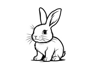 Obraz premium Drawing of a cute little rabbit to color.