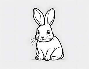 Obraz premium Drawing of a cute little rabbit to color.