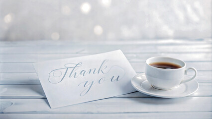 Thank you letter with cup of coffee