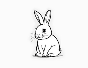 Obraz premium Drawing of a cute little rabbit to color.