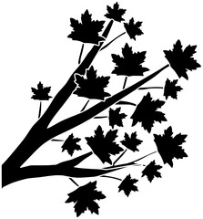 autumn illustration nature silhouette season logo maple icon fall outline leaf foliage red tree forest plant october park leaves shape outdoor orange seasonal for vector graphic background
