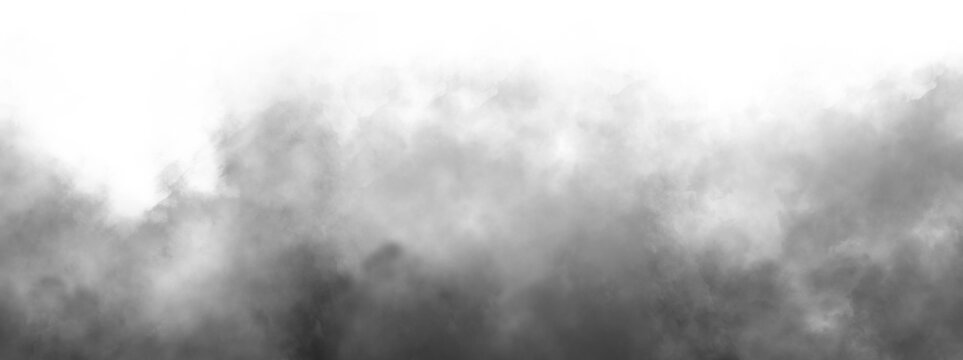 Gray Fog or smoke isolated transparent background. White vector cloudiness, mist or smog background. PNG image