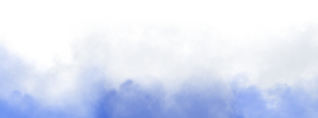 Blue color Fog or smoke isolated transparent background. White vector cloudiness, mist or smog background. PNG image