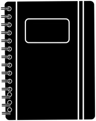 diary illustration book silhouette paper logo notebook icon note outline education office school memo message planner textbook cover stationery shape organizer binder sheet for vector graphic