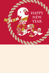 2025年巳年の年賀状イラスト