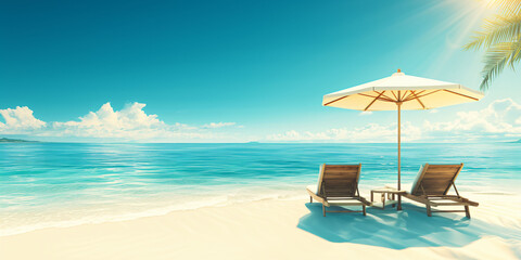 Obraz premium summer beach background travel banner