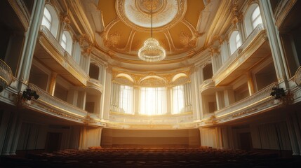 Obraz premium Grand Hall of a Theater with Sunlight