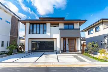 日本のガレージ付き高級個人住宅