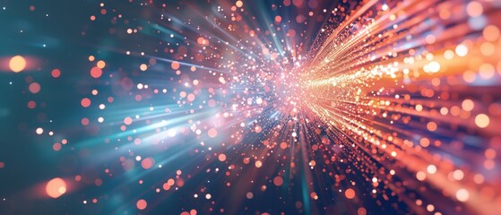 Naklejka premium A bright, colorful, and dynamic image of a light beam or a rainbow