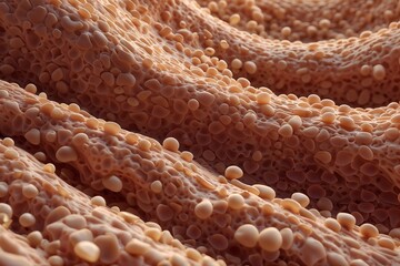 From the picture seen This surface is bumpy and has a lot of pores. The color is orange or brown. There are many possibilities.