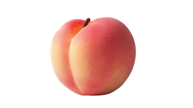 Single Fresh Peach Isolated
