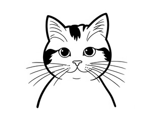 Drawing of a cute cat to color.