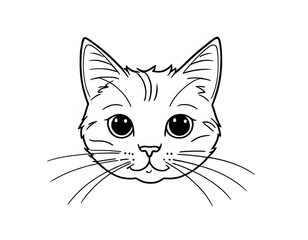 Drawing of a cute cat to color.