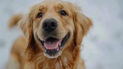 Portrait of a happy dog smiling