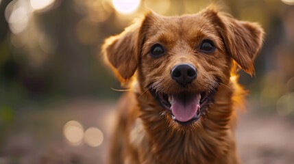 Portrait of a happy dog smiling