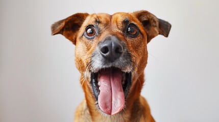 Dog close-up portrait background. Cute adorable funny fluffy puppy face. Home pets, animal care, love and friendship, domestic animals concept..