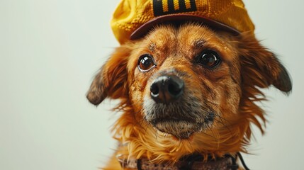 A tight shot of a brown-and-white dog's expressive face, its eyes conveying sadness as it gazes into the camera The backdrop is a pristine
