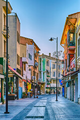 Chanakkale, Colorful streets with old beautiful houses and souvenir shops and restaurants