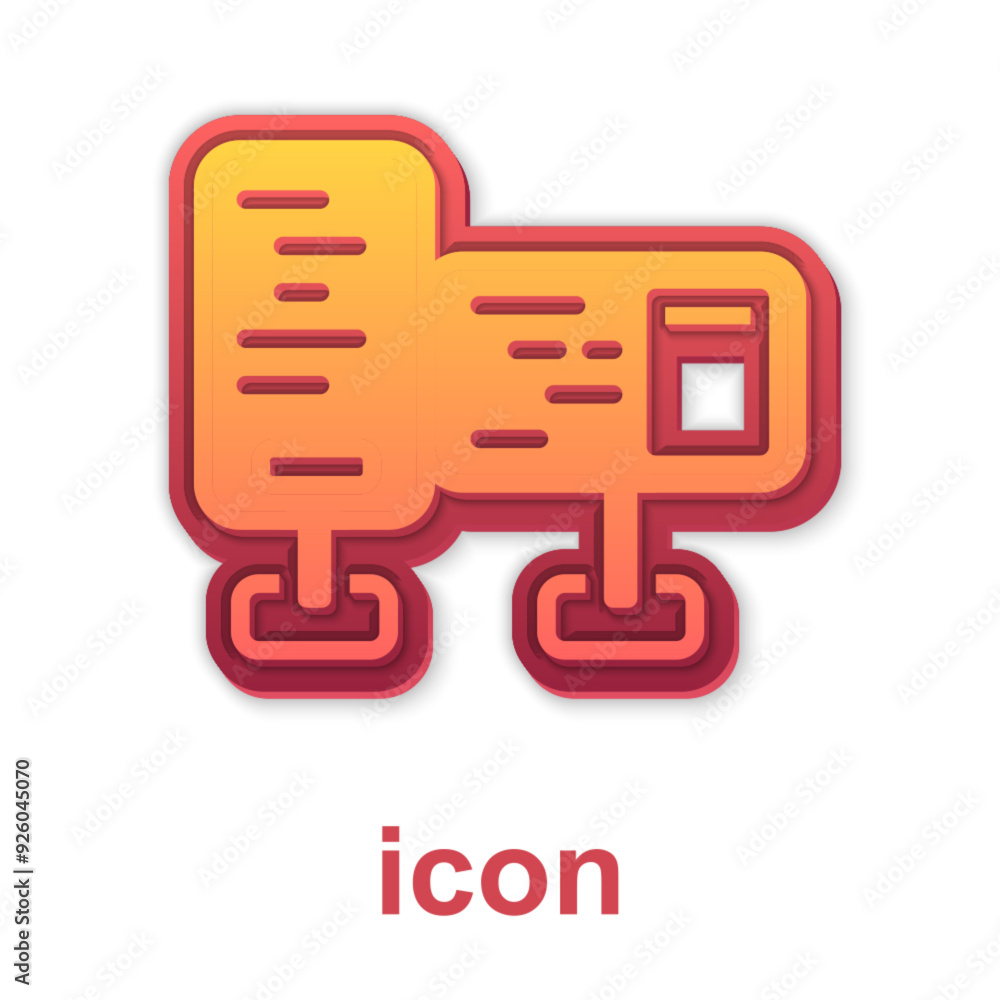 Poster gold computer monitor screen icon isolated on white background. electronic device. front view. vecto