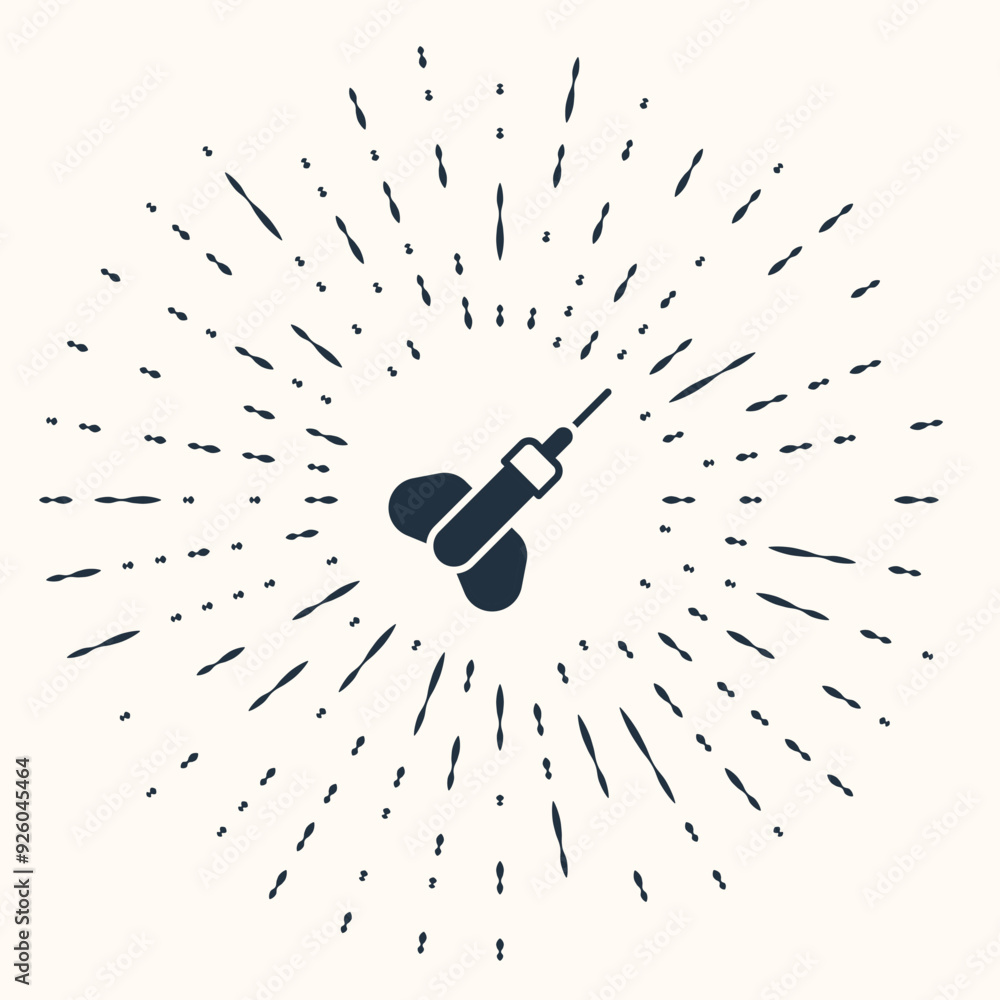 Aufkleber grey dart arrow icon isolated on beige background. abstract circle random dots. vector