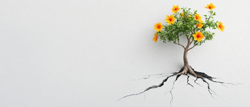 Breaking Through: Blooming Creativity Amidst Concrete Opposition