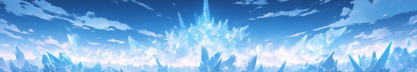 Enchanting Anime-Style Ice Age: A Digital Art Background for the Generation of Artificial Intelligence, Blending Abstract Concepts with Game Art and 4K Fantasy,anime style