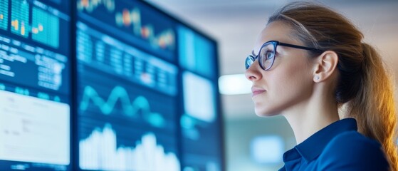 Professional Customer Service Agent Assisting Client in Modern Office with Management Screen Monitoring Service Metrics