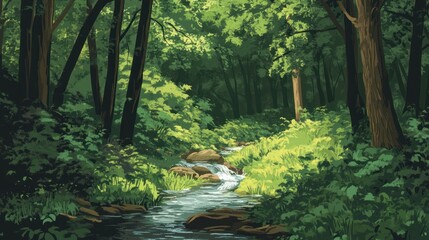 Obraz premium Serene Forest Stream
