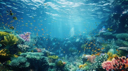 Obraz premium scuba diving photo , underwater photo , coral reef photo , ocean photography , high-detail image 