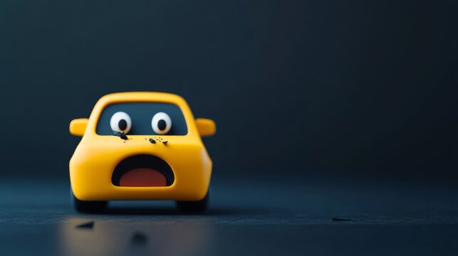 Dramatic Car Accident Impact - Shocked Emoji and Crashing Car Symbol on Chaotic Dark Background