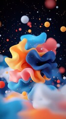 Naklejka premium A pattern of abstract clouds with gentle, flowing patterns
