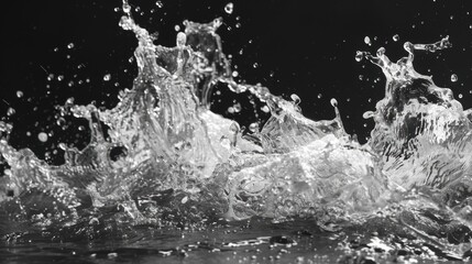 Water splash with a sense of motion and energy.