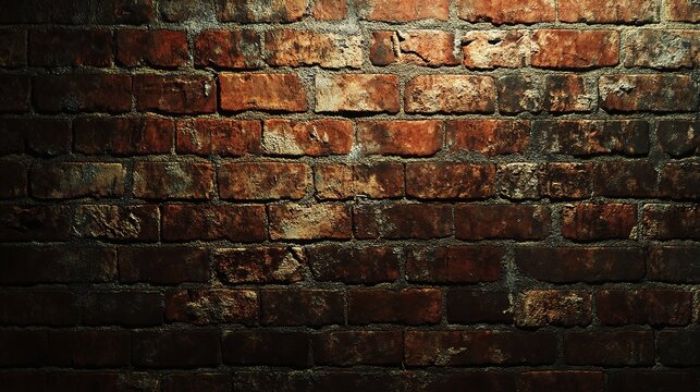 Aged Brick Wall Texture: Dark and moody, this image showcases the rich texture of an old brick wall, perfect for adding a rustic or vintage feel to your designs.