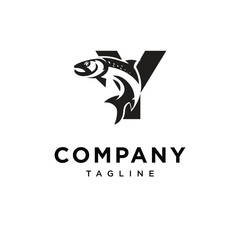 Letter Y Salmon Fish Logo Icon vector