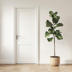 White Door & Fiddle Leaf Fig.