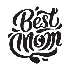 Best Mom typography silhouette vector art illustration
