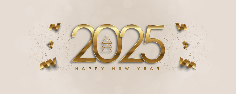 Happy New Year 2025 Greeting Card