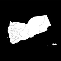 Administrative divisions of Yemen. Vector illustration.
