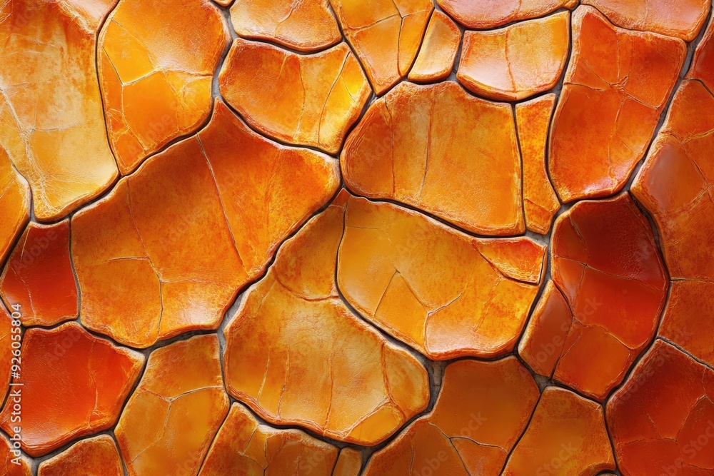 Poster abstract orange cracked texture. perfect for backgrounds or as a pattern for various projects.