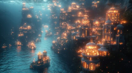 Fototapeta premium Underwater City Lights