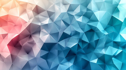 Fototapeta premium geometric pattern with intersecting polygons in gradient tones of blue red and white creating a modern abstract visual effect with depth and structure