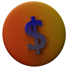 Speech bubble with dollar sign 3d render icon