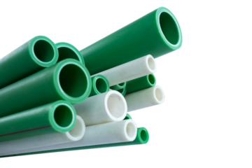 Green and white  PVC Pipes Picture Ready for Action, Durable PVC Pipes