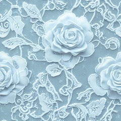 純白の花柄レーステクスチャパターン