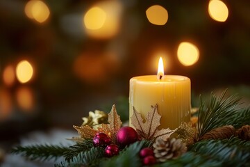 Advent cristian concept with candle , ai