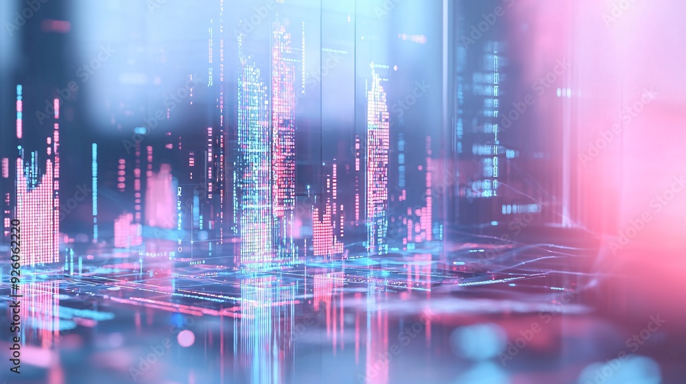Poster data mining analysis, abstract visual of data extraction, 3d illustration